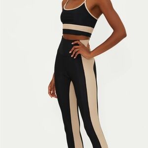 Beach Riot Black and Tan Colorblock Women's Athletic SET